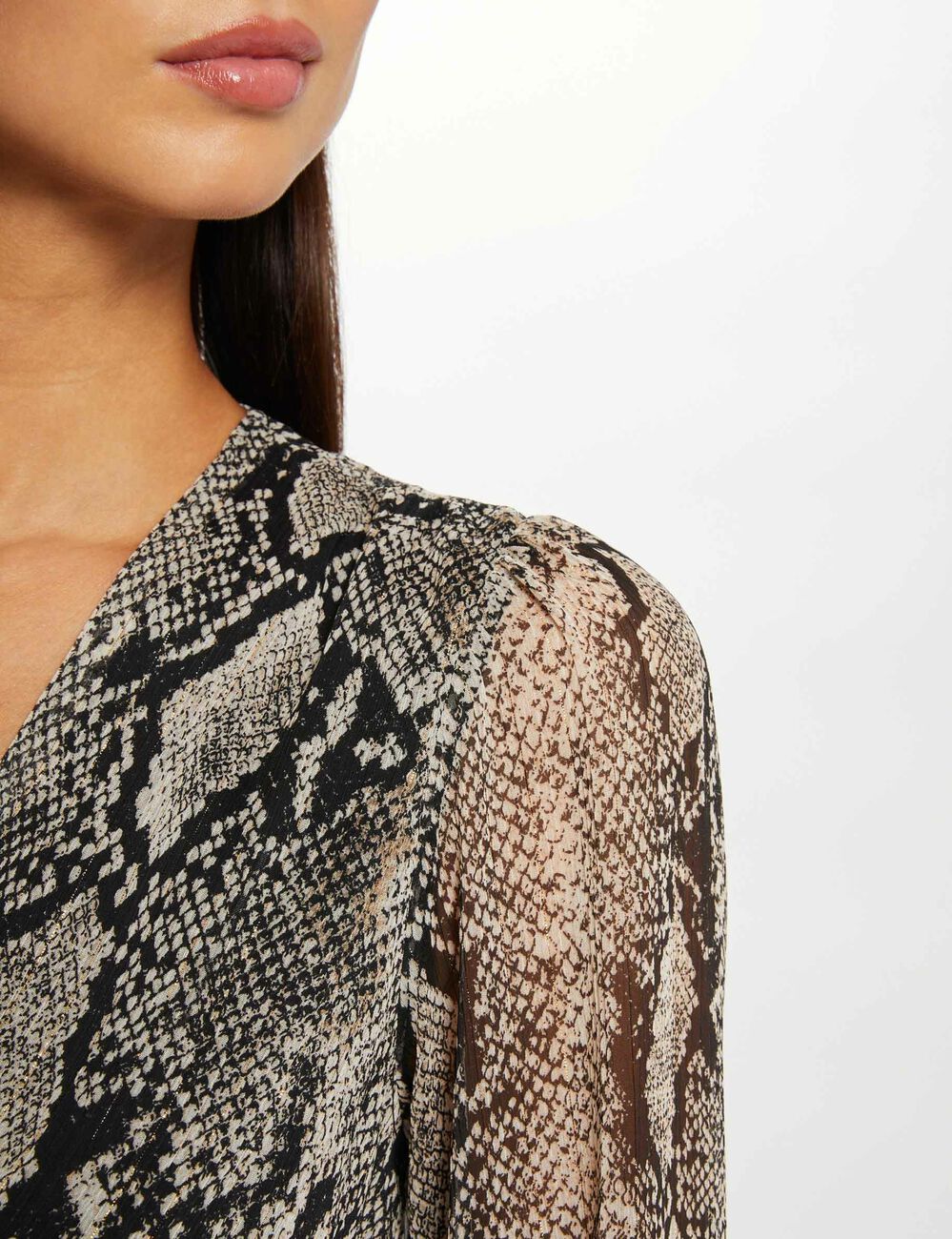 A-line dress with snake print multicolor women