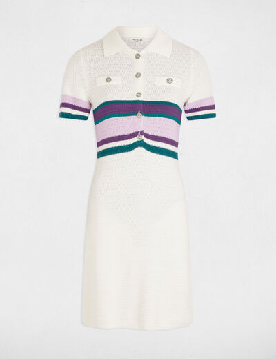 Fitted mini knitted dress white women