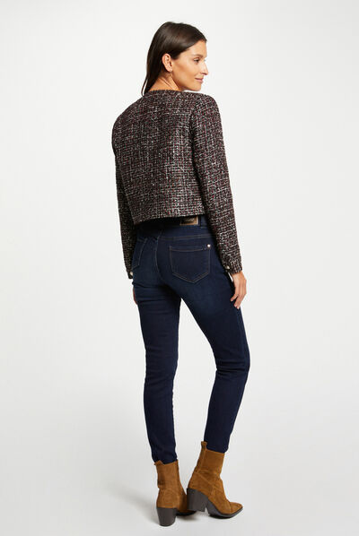 Straight jacket with round neck multico ladies'