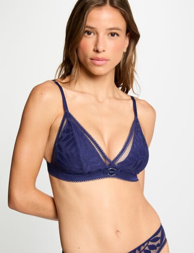 Soft bra navy blue women