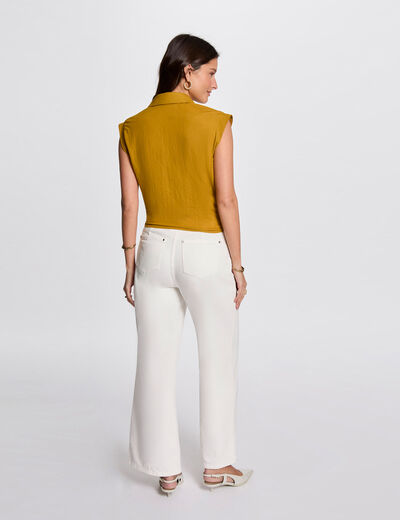 Sleeveless blouse mustard yellow women