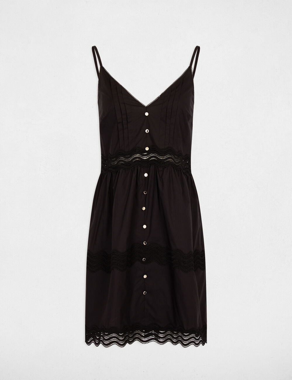Dress with thin straps and V-neck black women
