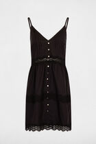 Dress with thin straps and V-neck black women