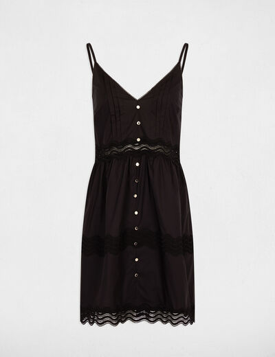 Dress with thin straps and V-neck black women