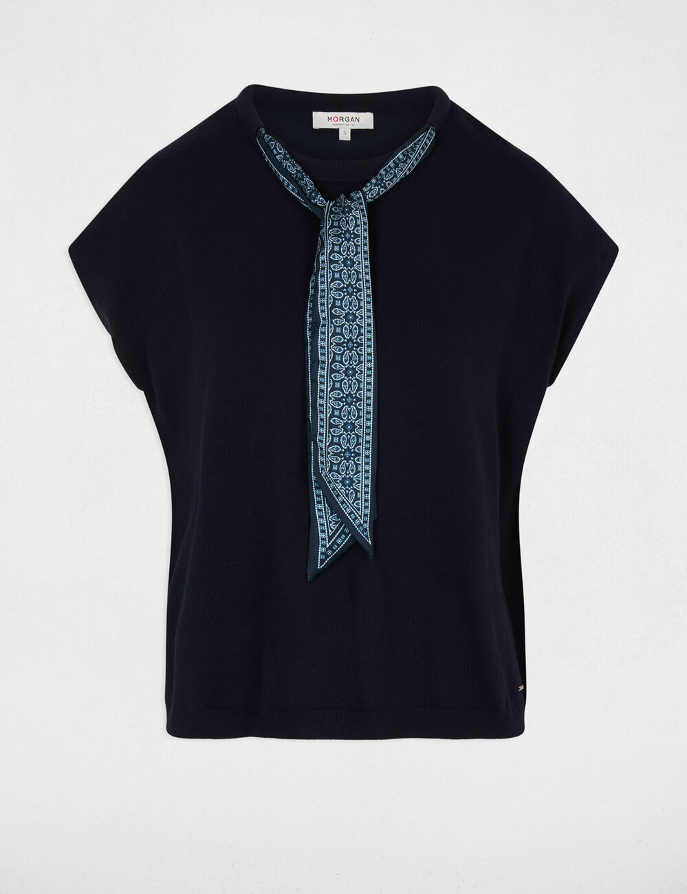 Sleeveless sweater navy blue women