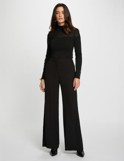 Flowy wide-leg trousers black women