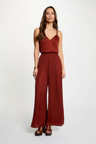 Satin top with straps cognac brown women