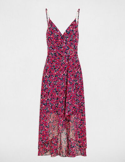 Maxi dress abstract print medium red women