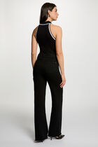 Fitted sweater with turned-down collar black women