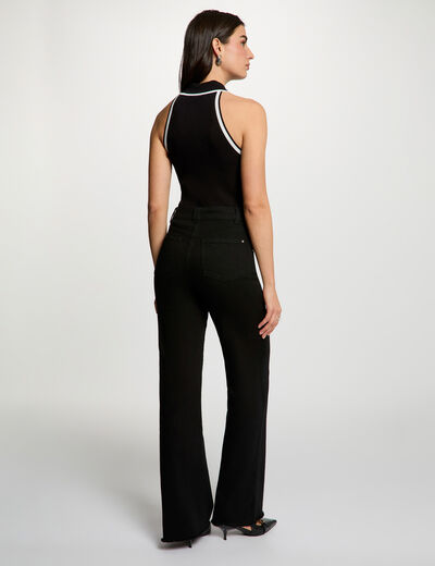 Fitted sweater with turned-down collar black women