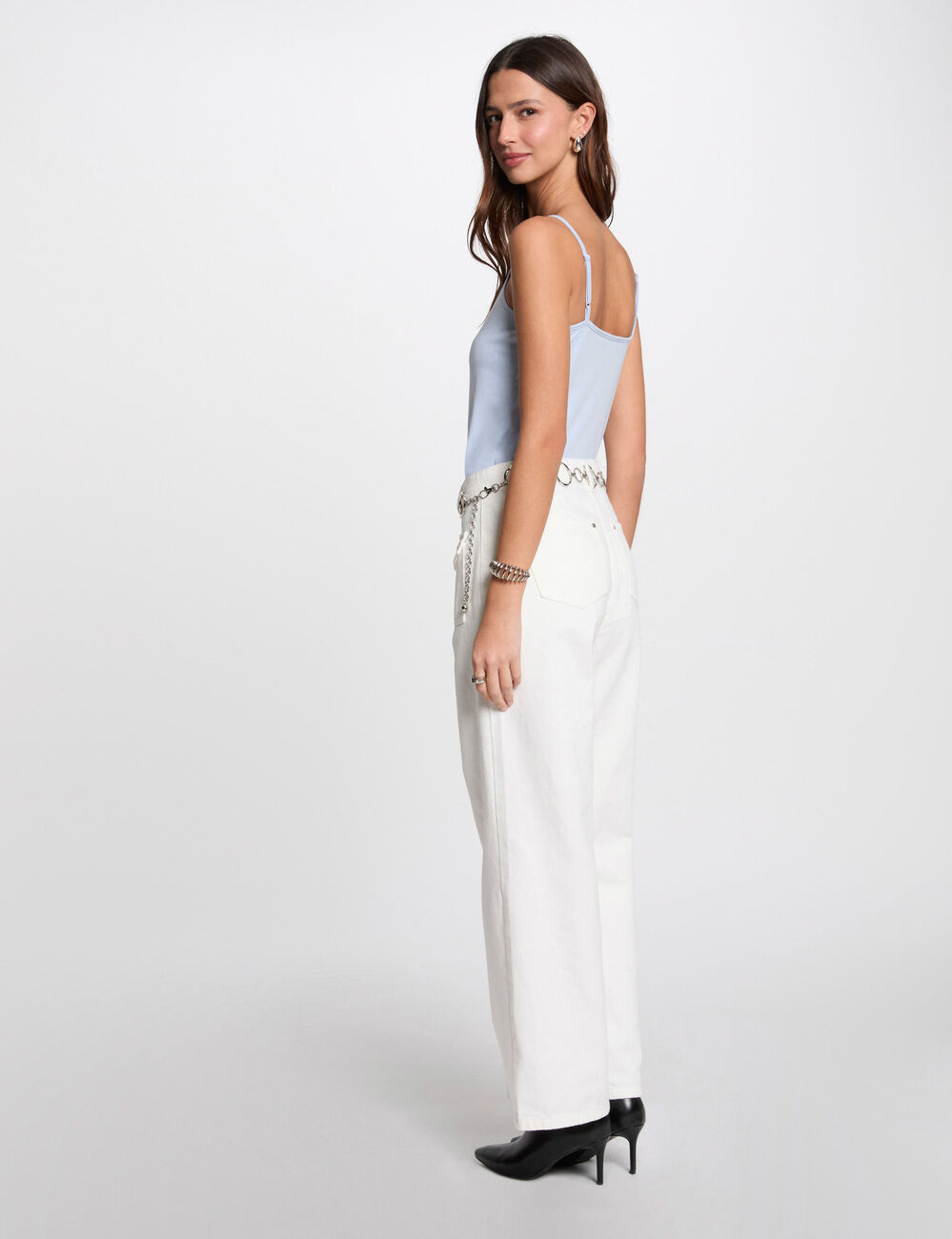 Vest top thin straps sky blue women