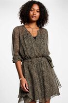 Robe courte évasée imprimée multicolore femme