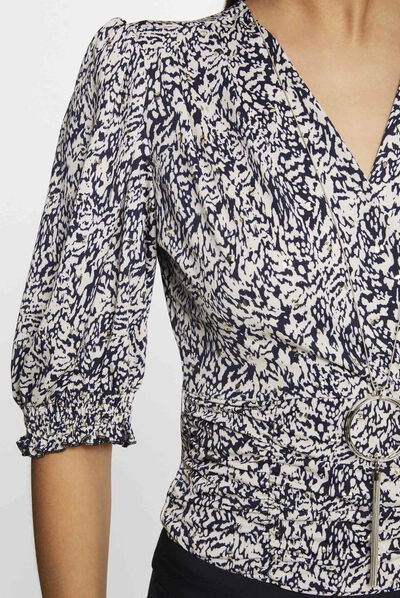 Printed 3/4-length sleeved t-shirt multico ladies'
