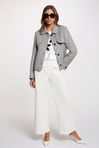 Fitted short coat mid-grey women