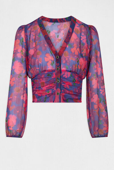 Long-sleeved shirt floral print multico ladies'