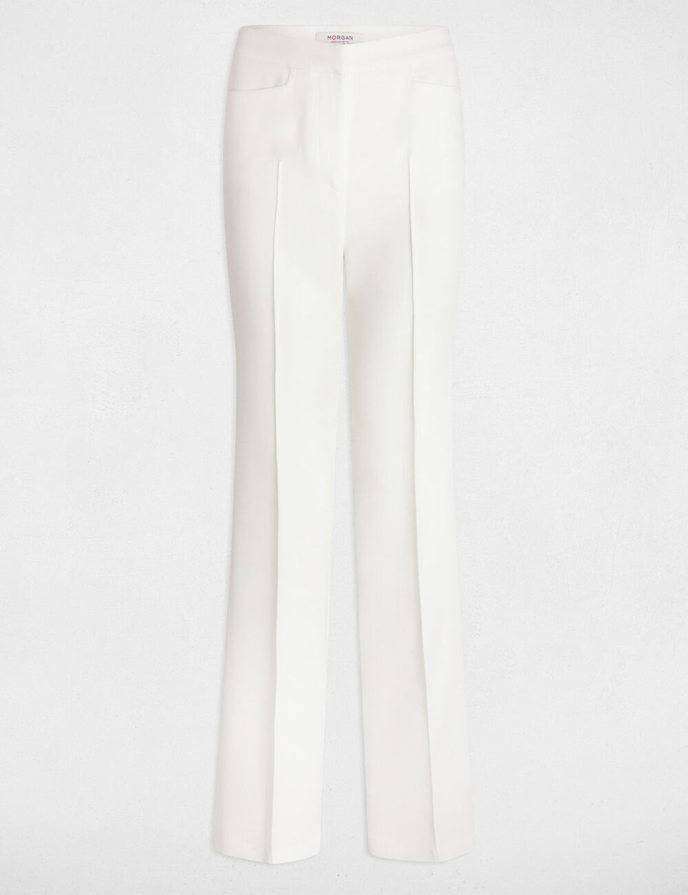 High-waist bootcut trousers white women