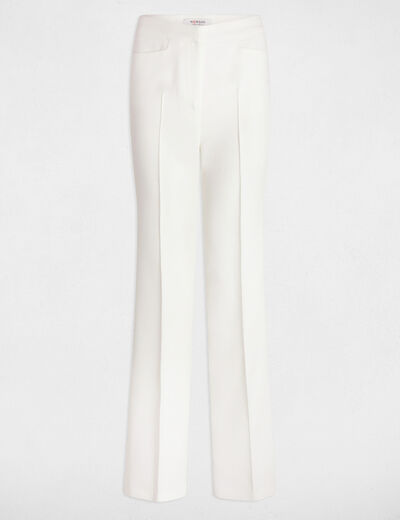 High-waist bootcut trousers white women