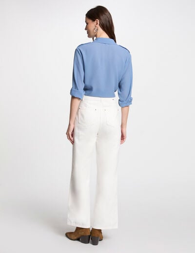 High-waist wide leg jeans white women