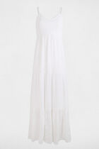 Loose maxi embroidered dress white women