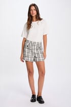 High-waisted tweed shorts multicolor women