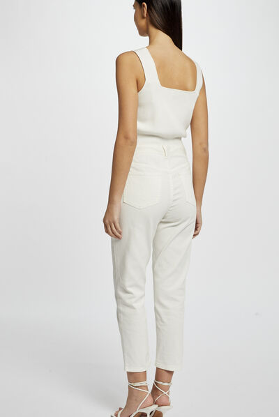 Jumper vest top wide straps ecru ladies'