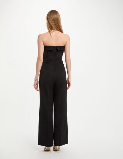 Bustier neckline jumpsuit black women