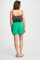 Printed top with ruffles multicolor women