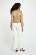 Short suede jacket taupe women