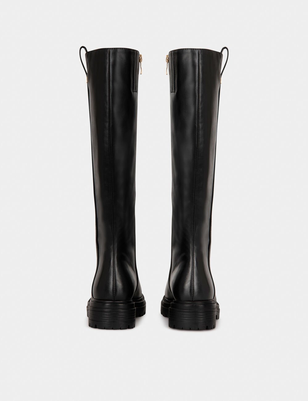Bottes plates crantées noir femme