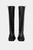 Bottes plates crantées noir femme