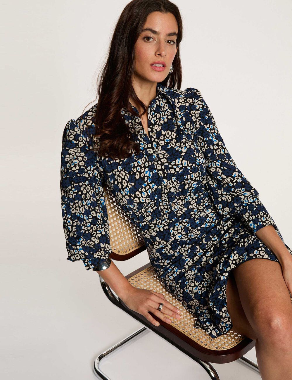 Flowy short dress multicolor women