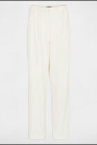 Wide leg trousers with darts ecru women