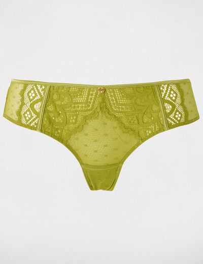 Lace thong green women