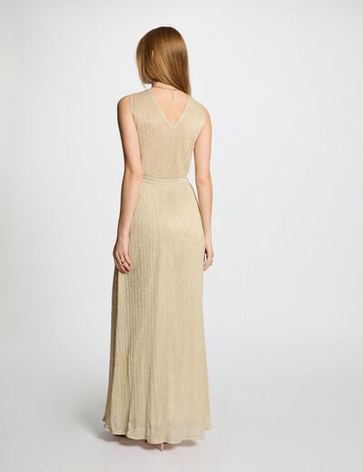 Maxi straight dress gold yellow women