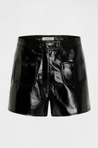 Vinyl straight shorts black women