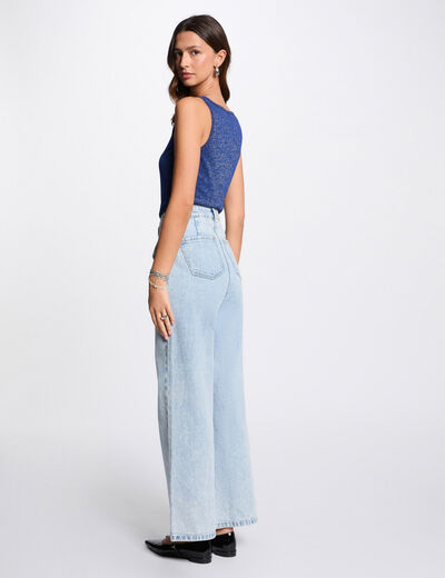 Sleeveless vest top electric blue women