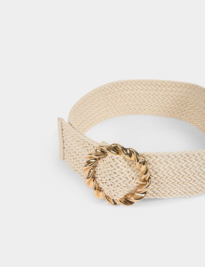 Braided belt ivory women