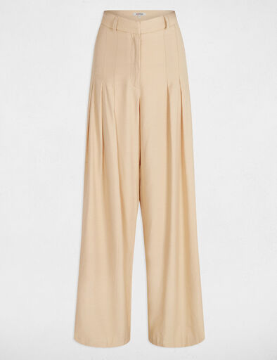 wide leg trousers with darts cream women Wide leg trousers with darts cream women