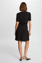 Draped waisted mini dress black women