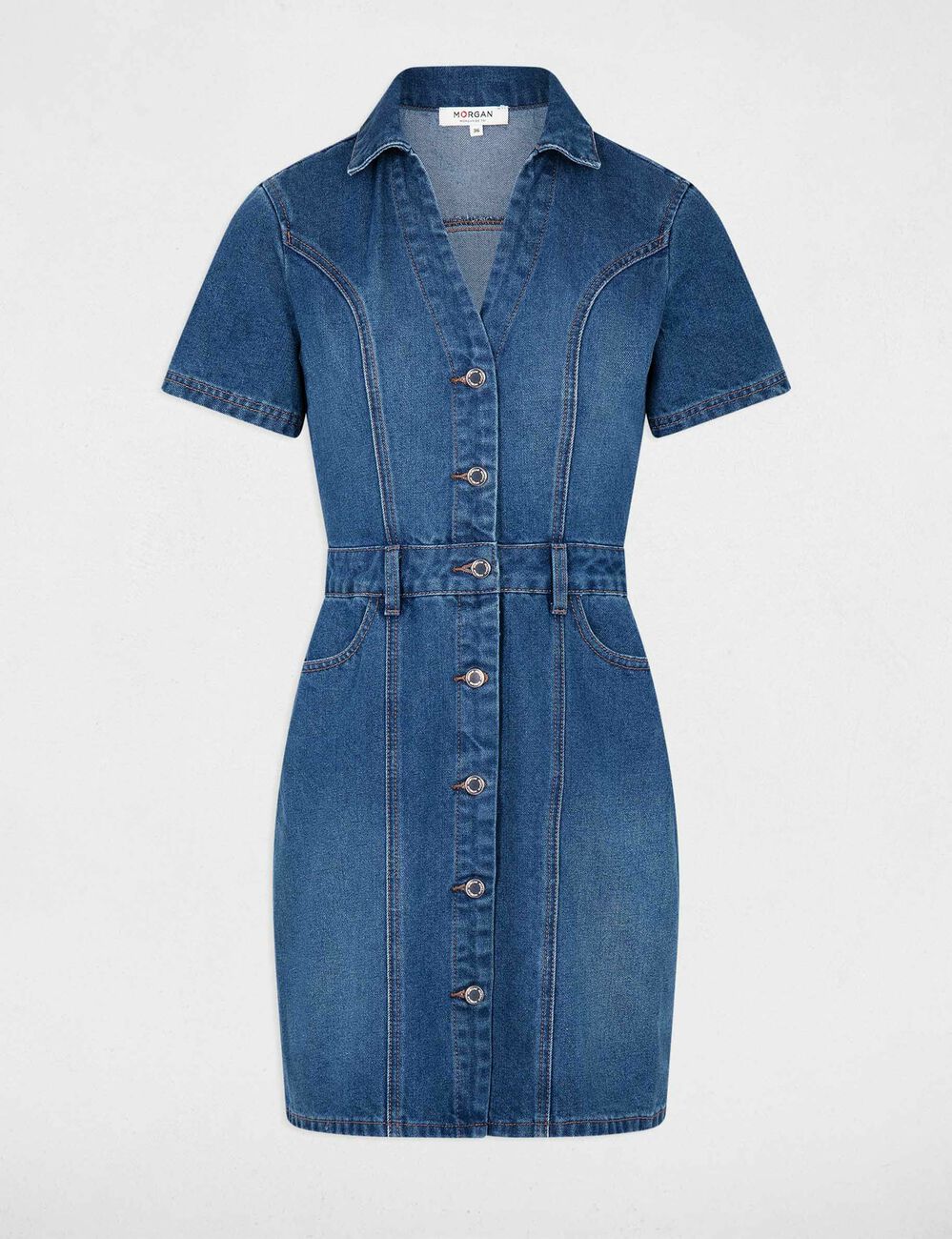 Robe courte ajustée en jean jean stone femme