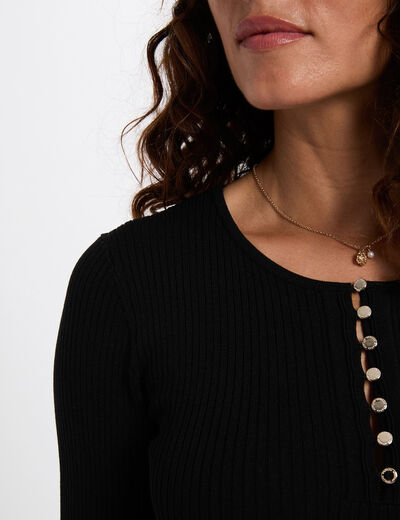 Knitted dress with round neck black women