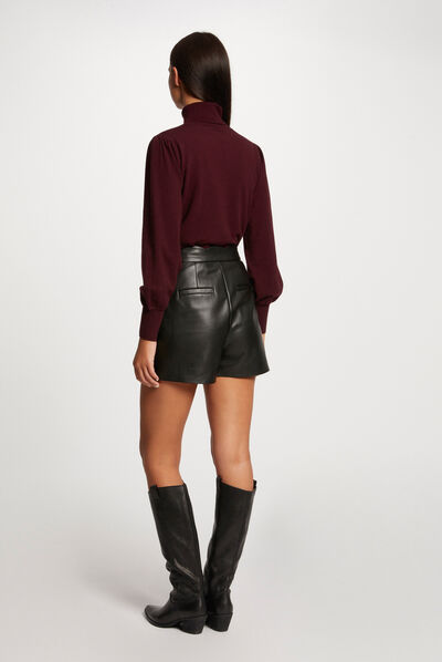 Jumper turtleneck with opening plum ladies'