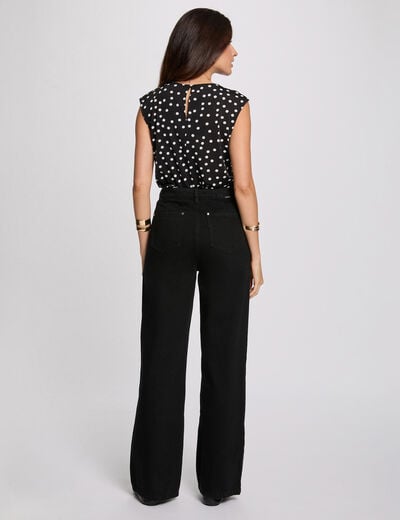 Sleeveless cropped t-shirt black women