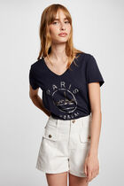 T-shirt with message navy women
