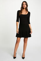 Knitted dress with 3/4 sleeves black women
