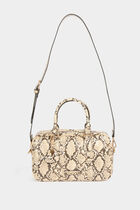 Bowler bag snake effect sand women