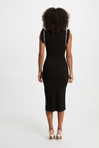 Robe tricot ajustée noir femme