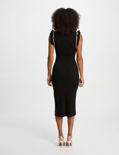 Fitted knitted dress black women