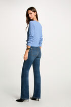 Bootcut jeans fringes details stone wash denim women