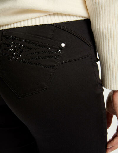 Skinny trousers rhinestones black women
